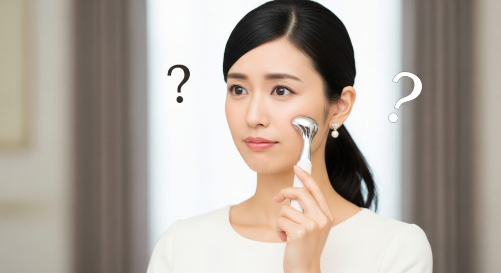 フェイスポインターへの誤解を抱えている女性の様子。