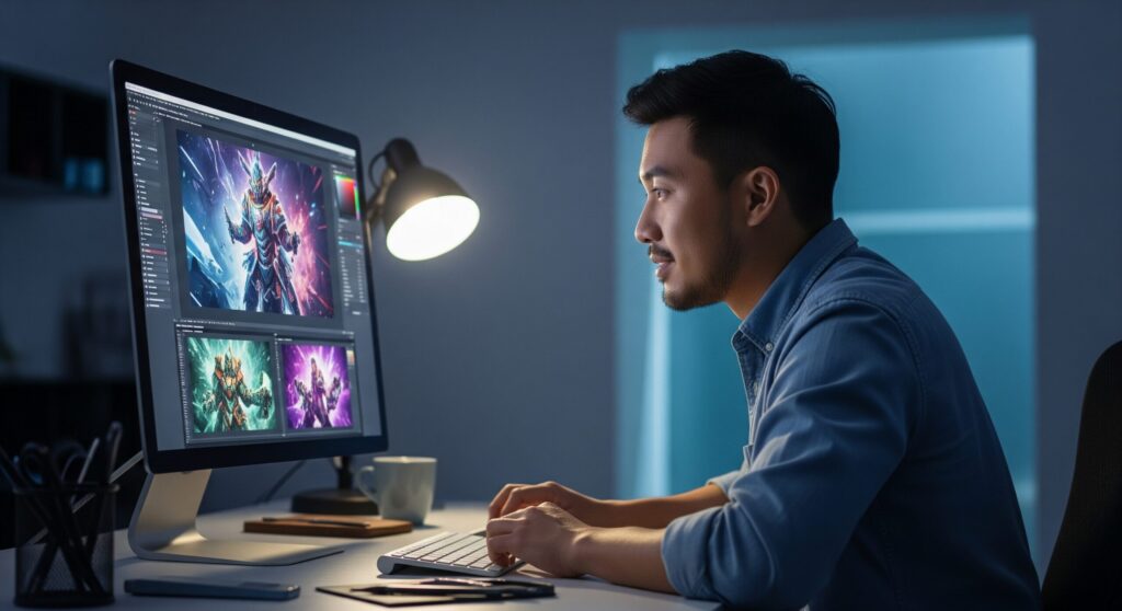 30代未経験からのゲーム業界転職が戦略次第で可能であることを示す成功者の人物の画像。
