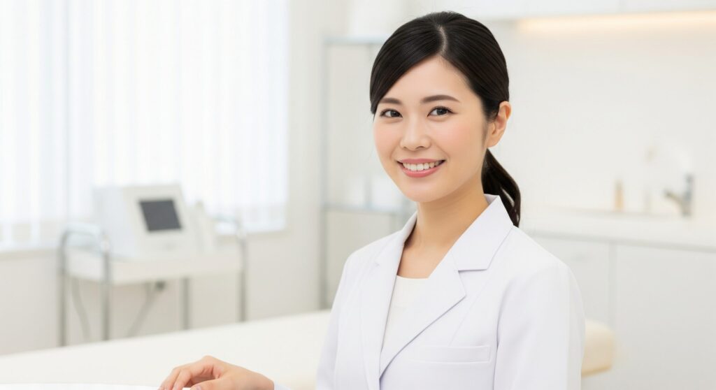 「ホワイトプレミアムは効果ない?」といった、よくある質問(Q&A)に専門家が答えているイラスト。