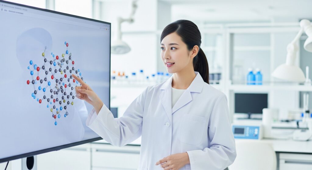 ホワイトプレミアムに効果が期待できる科学的根拠として、有効成分が肌に作用する仕組みの図解。