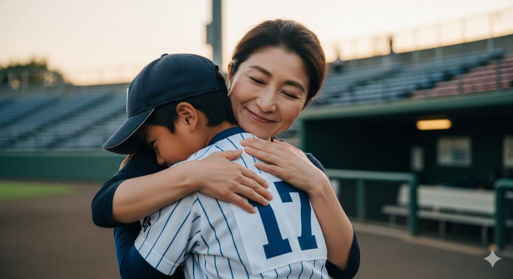 sasaki roki mother yoko love strength 佐々木朗希選手を深い愛情と強い心で育て上げた母・陽子さんが、野球少年の息子を抱きしめる感動的なシーン。