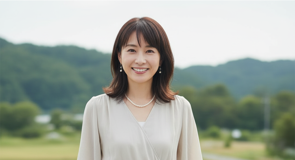 ikewaki chizuru danna recommended works 屋外で微笑む上品な女性。池脇千鶴の魅力を再発見できるおすすめ出演作とその視聴方法を紹介するセクションの画像。